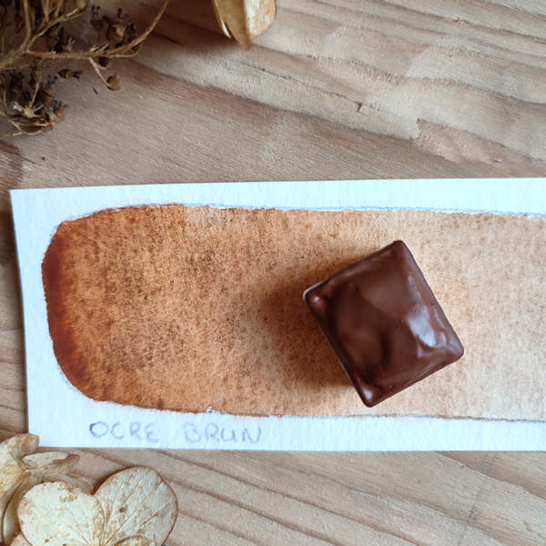 Aquarelle artisanale : ocre brun – Image 2