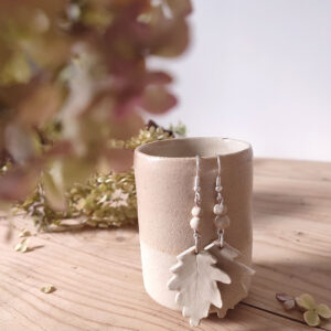 Boucles d'oreilles - feuilles de chêne