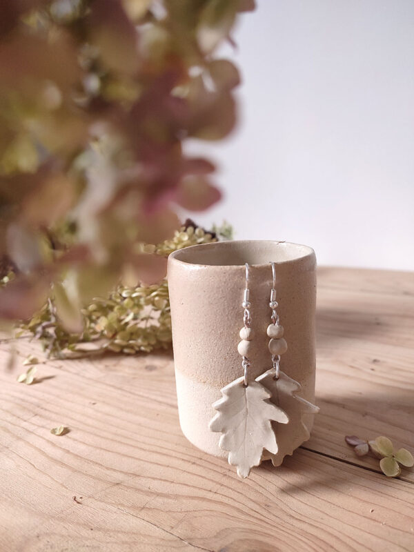 Boucles d'oreilles - feuilles de chêne