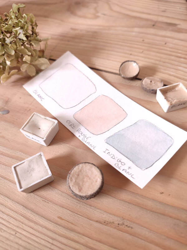 Aquarelle artisanale : blanc dans cupule de gland – Image 2