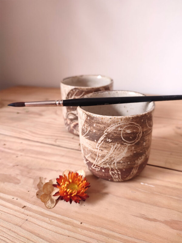 Pot à pinceau - chouette